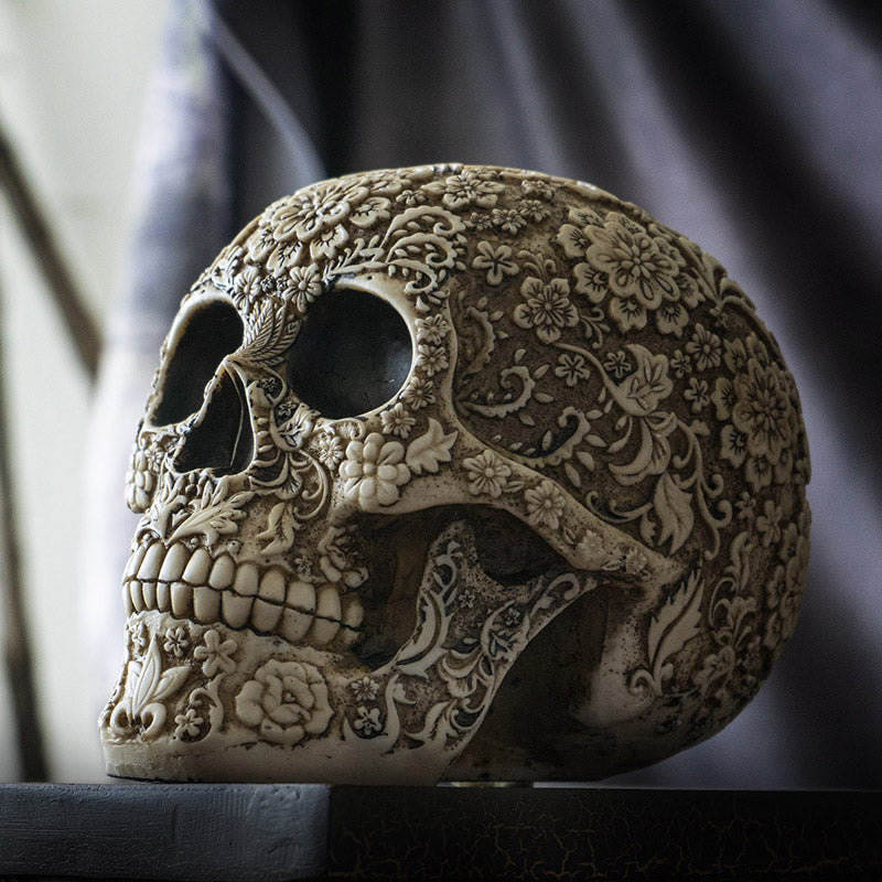 Floral  Skull  Collectible