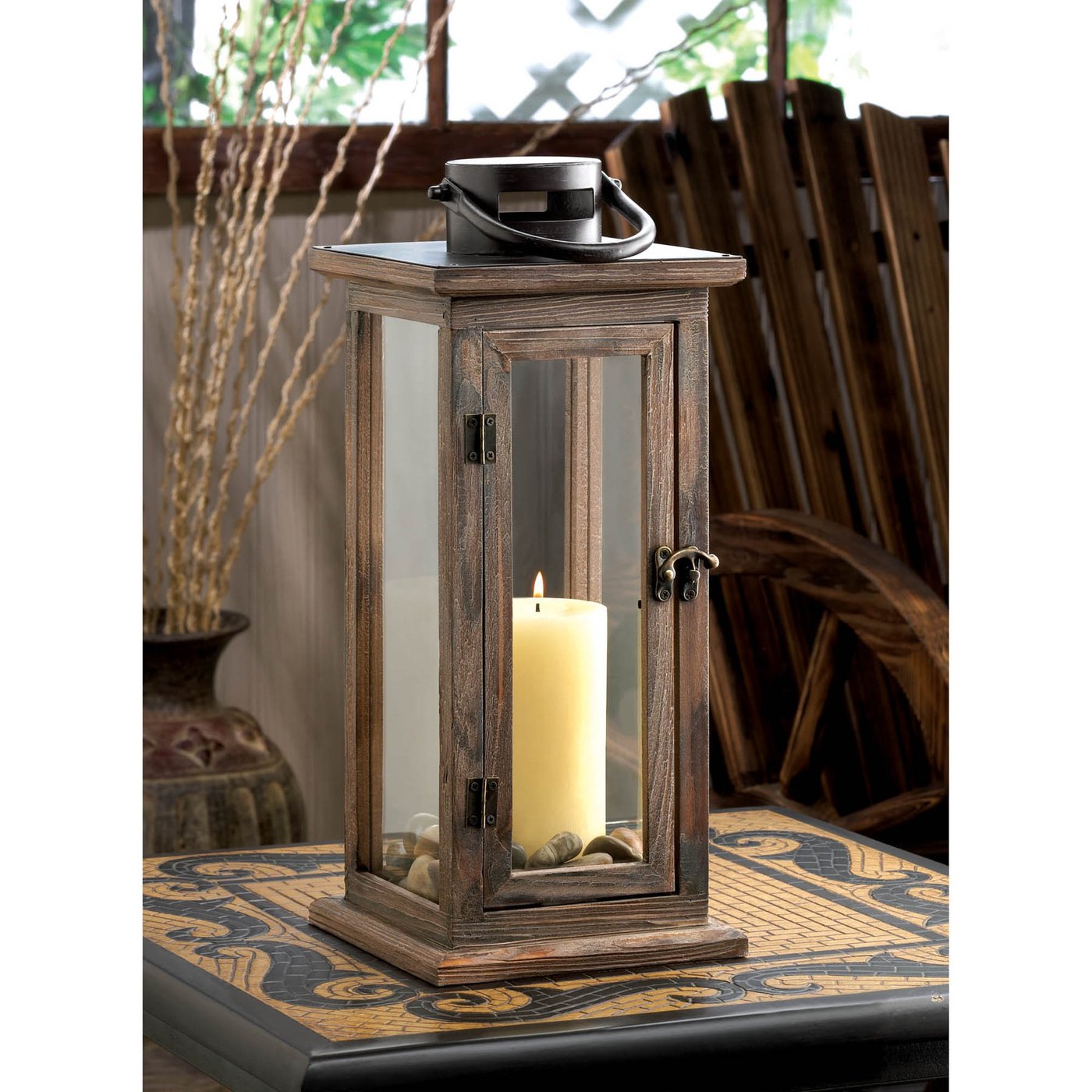 Wood Pine Lodge Lantern