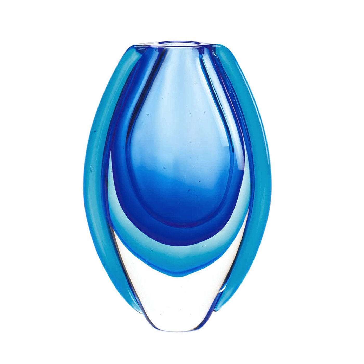 Blue Azure Art Glass Vase