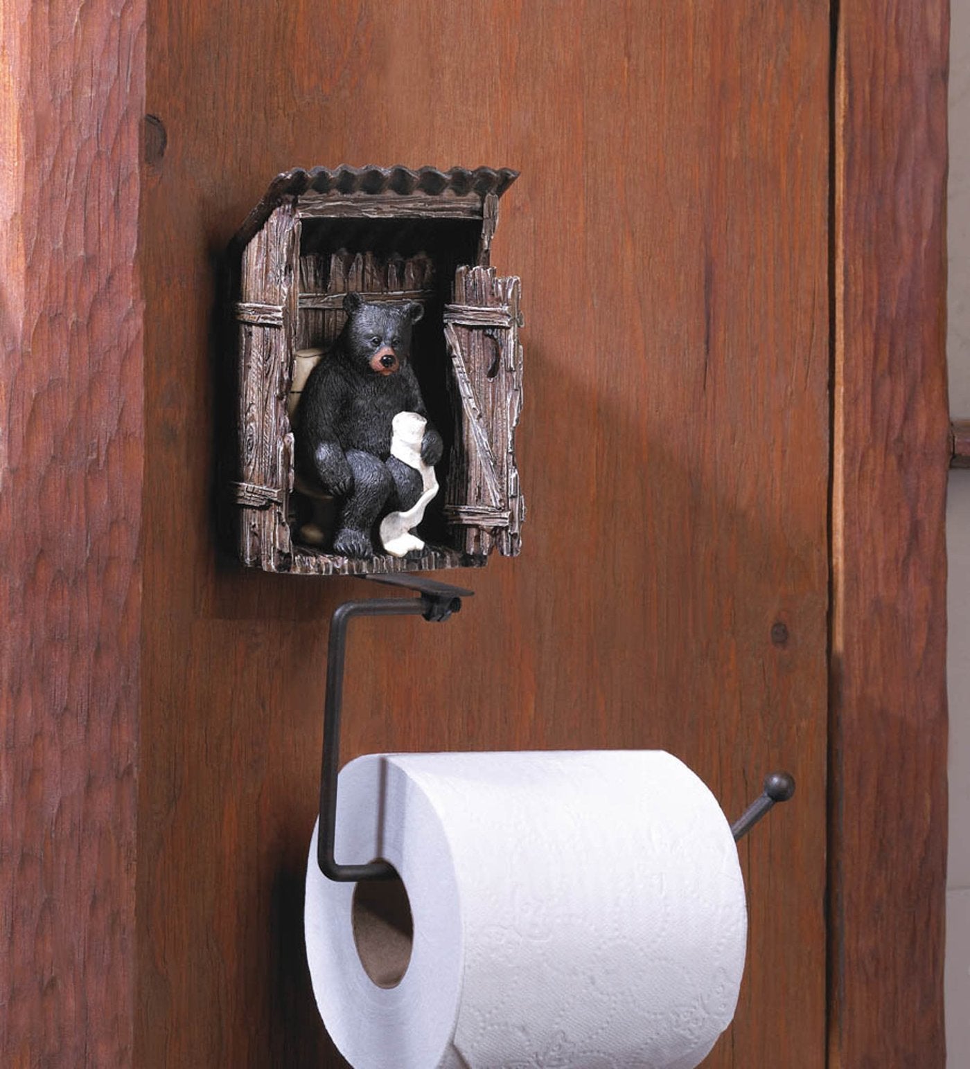 Bear Outhouse Toilet Paper Holder