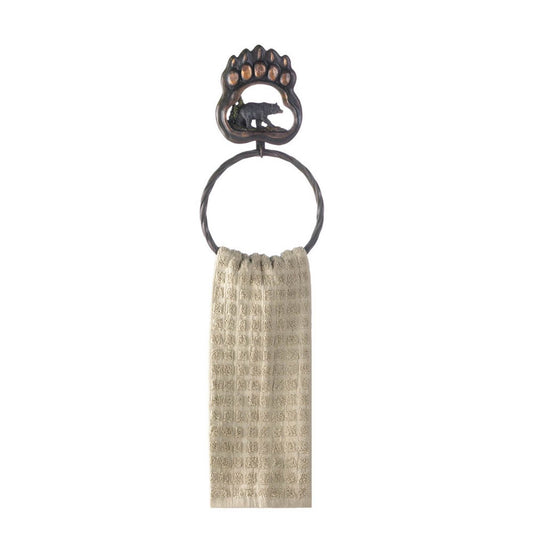 Black Bear Paw Towel Ring