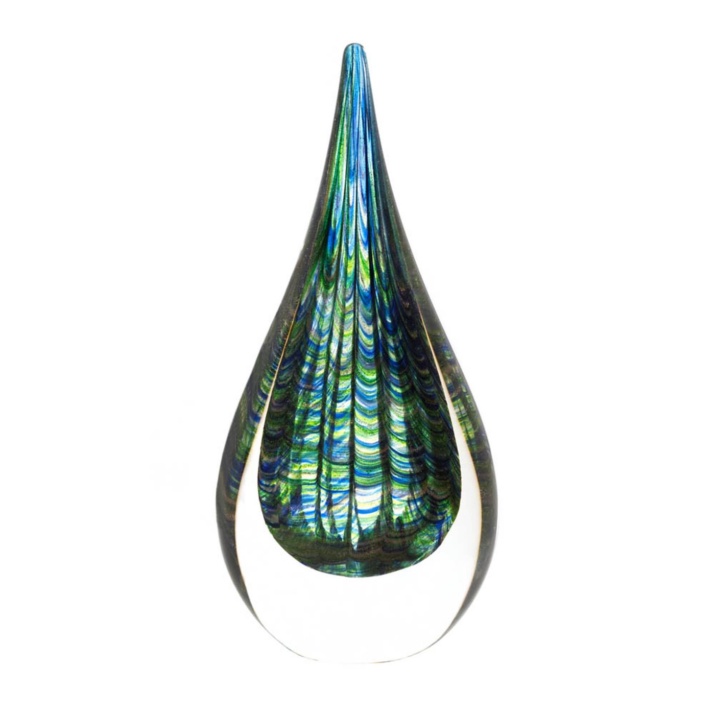 Peacock Inspired Art Glass Sculpture