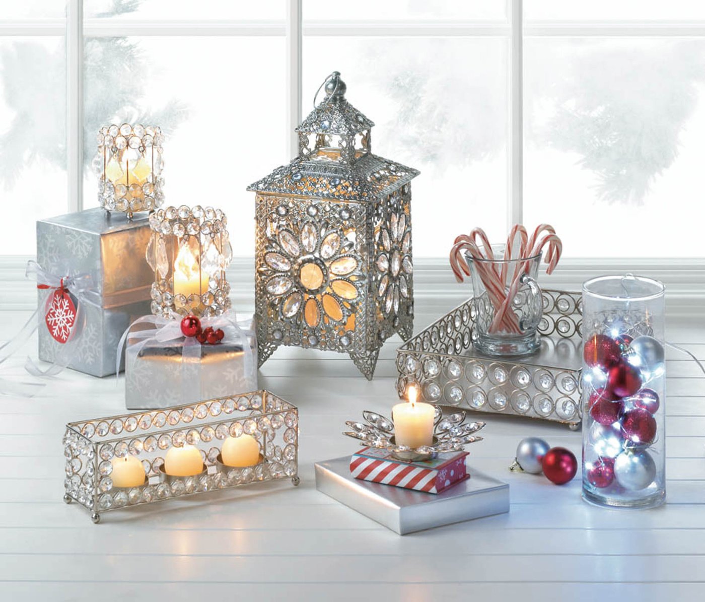 Shimmer Rectangular Jeweled Tray