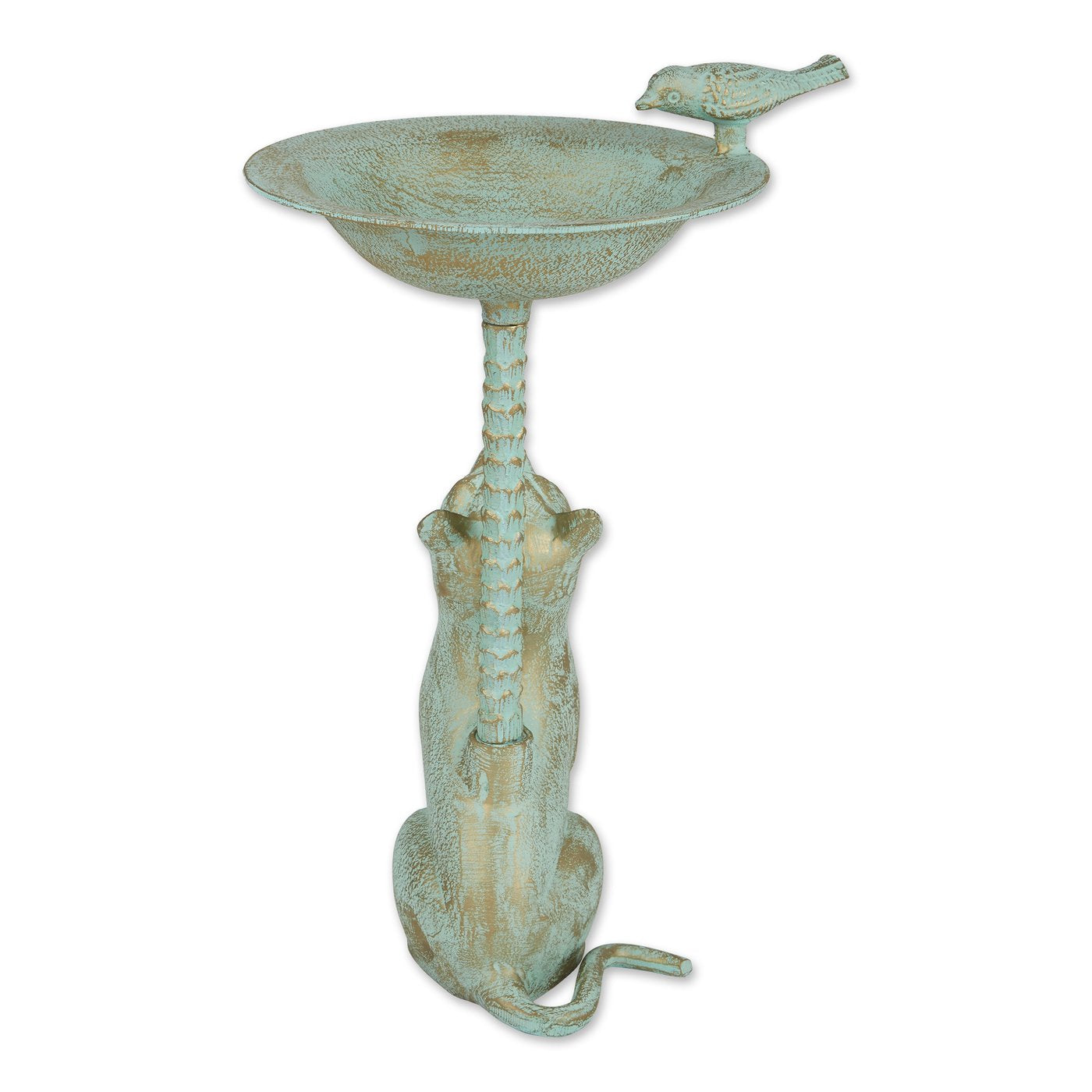 Unique Green Cat Birdbath