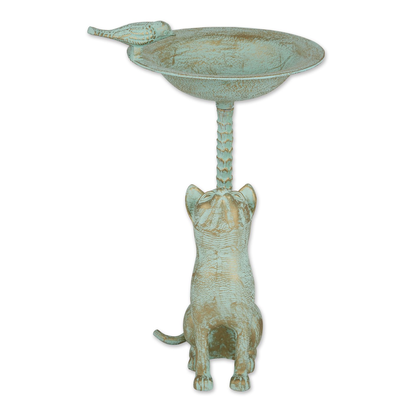 Unique Green Cat Birdbath