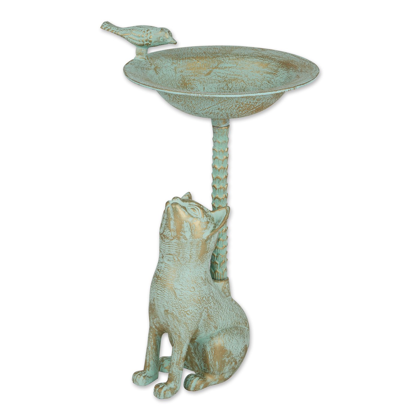 Unique Green Cat Birdbath