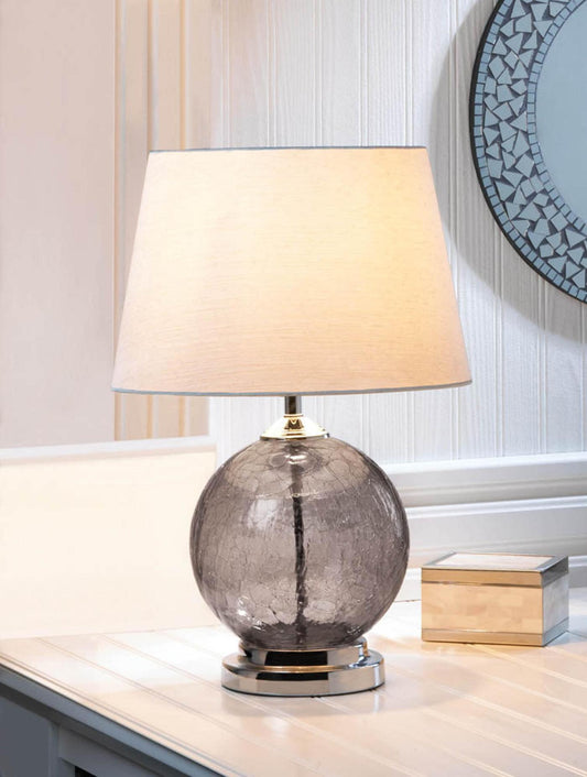 Grey Cracked Glass Table Lamp