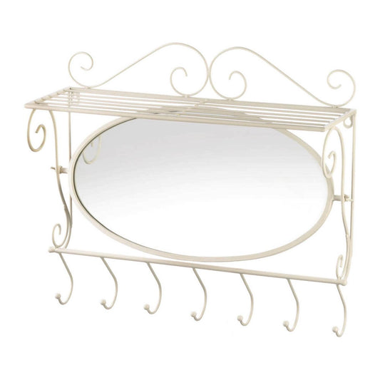 Iron Mirrored Wall Shelf