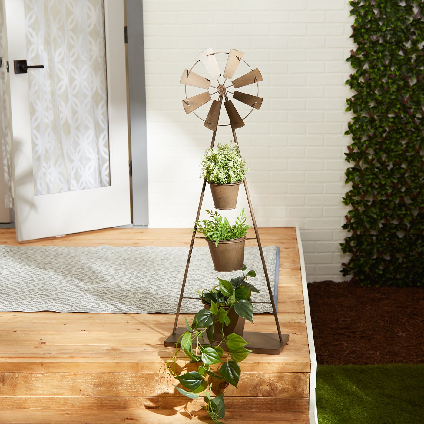 Stunning Windmill Plant Stand