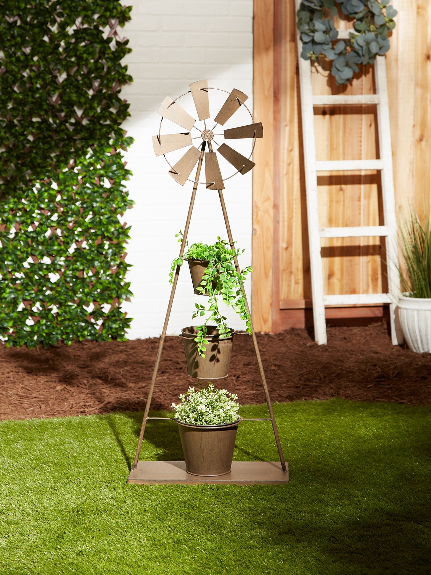 Stunning Windmill Plant Stand