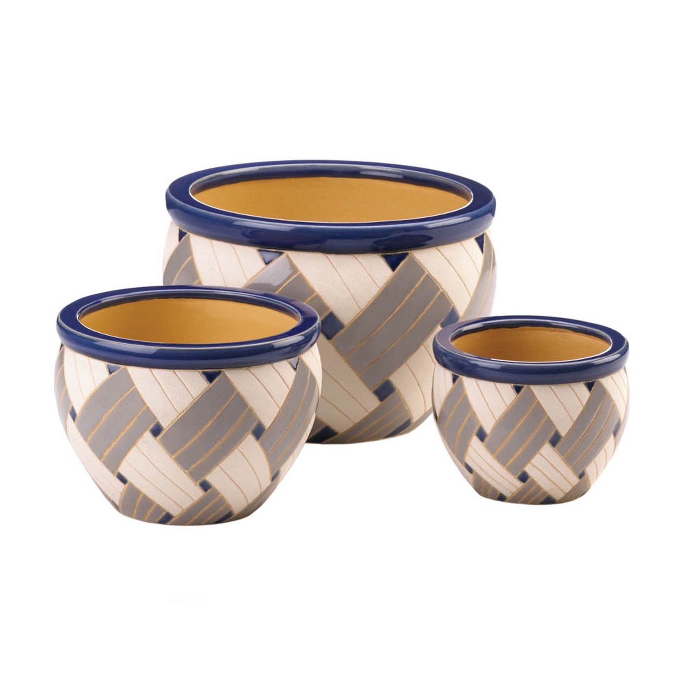 Geo Print Planter Trio