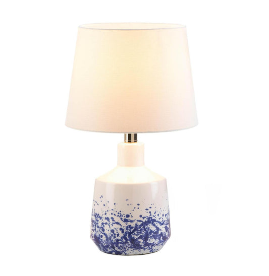White and Blue Splash Table Lamp