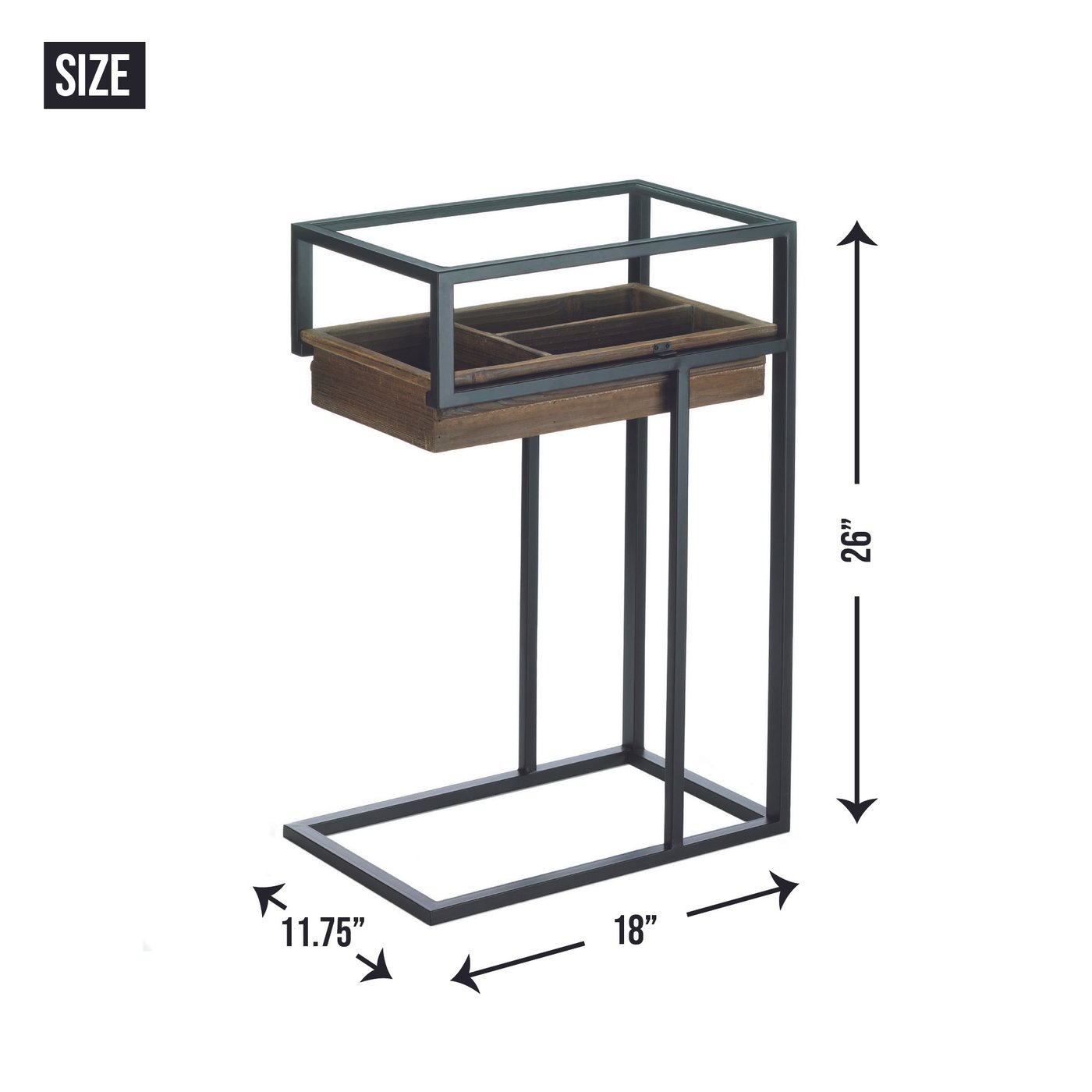 Contemporary Side Table With Slide Out Drawer