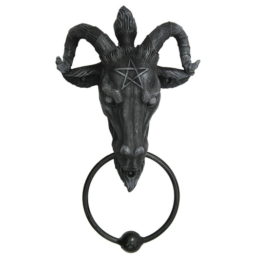 Baphomet Head Lucifer Satanic Demon Goat Of Mendes Pagan Occult Door Knocker 9 Inch Tall