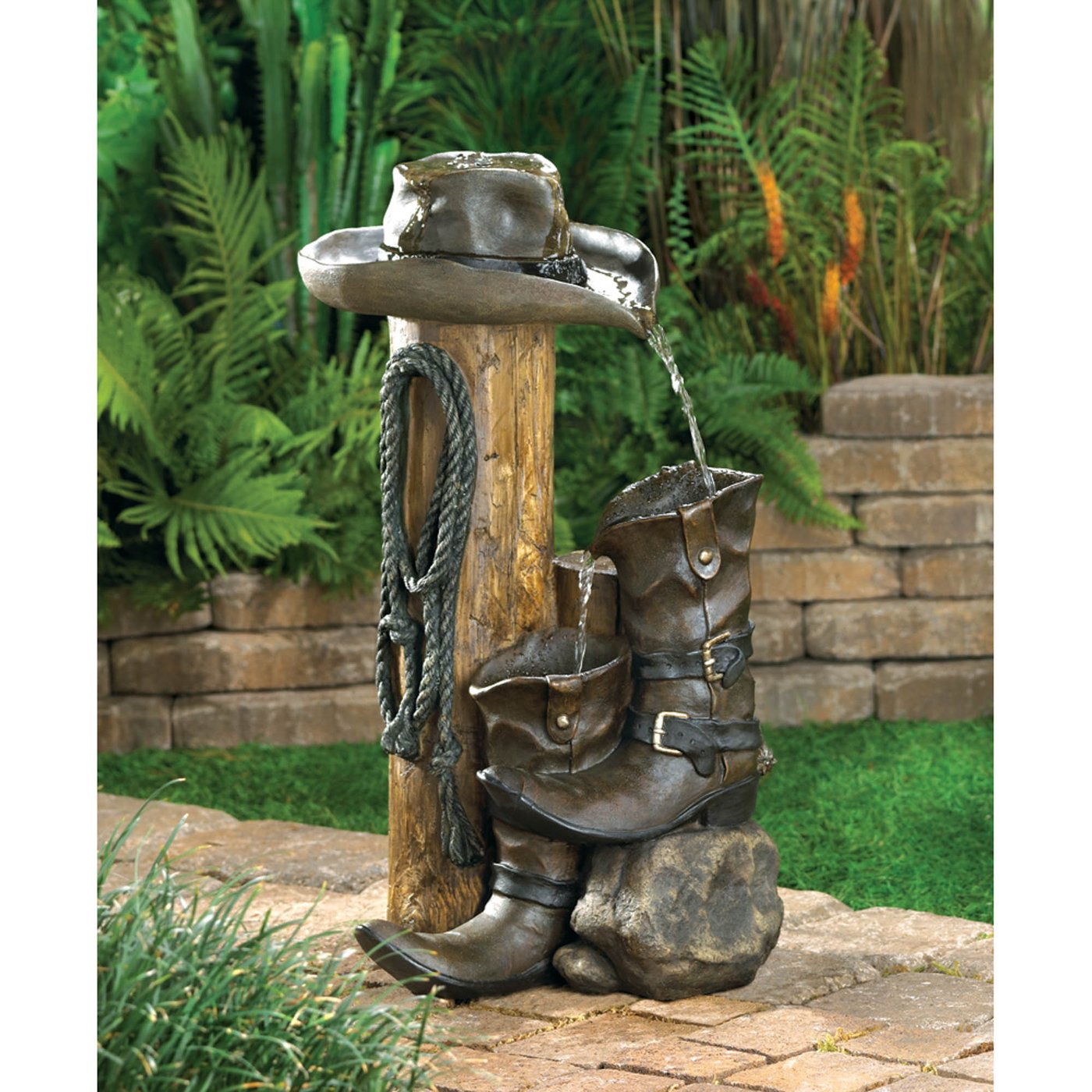 Authentic Cowboy Wild Western Water Fountain (Pump Incl.)