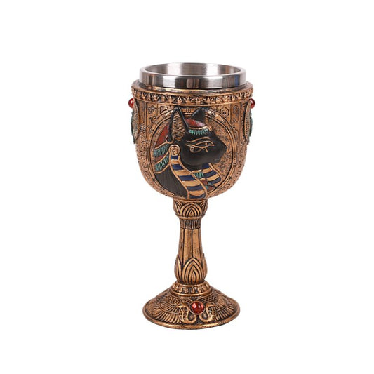 Egyptian Royalty Bastet 7oz Wine Goblet With Removable Stainless Steel Insert