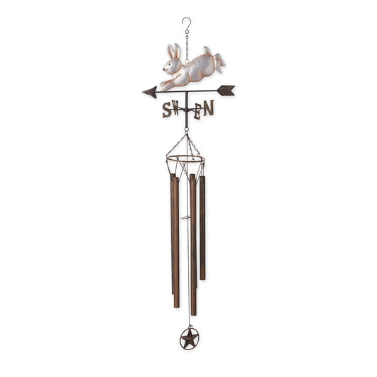 Silver Rabbit Weathervane Wind Chime