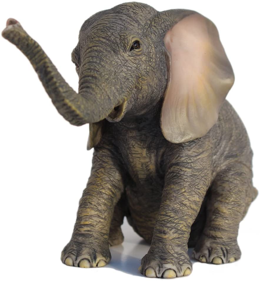 Baby Elephant Sitting Sculpture