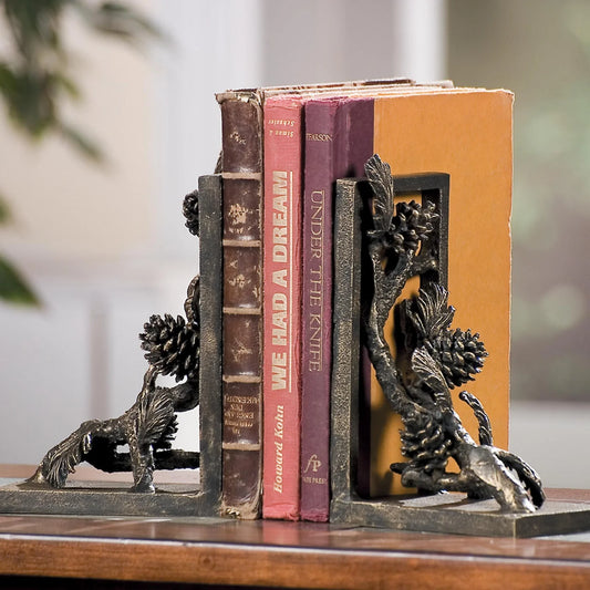 Bronze Pinecone Bookends Pair