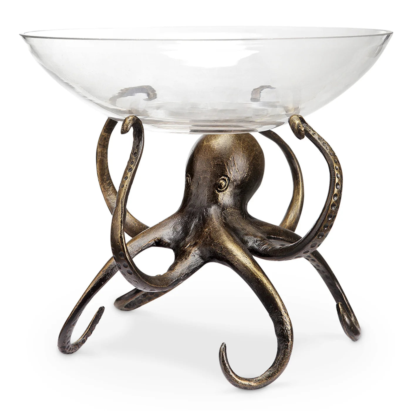 Aluminum And Glass Octopus Bowl