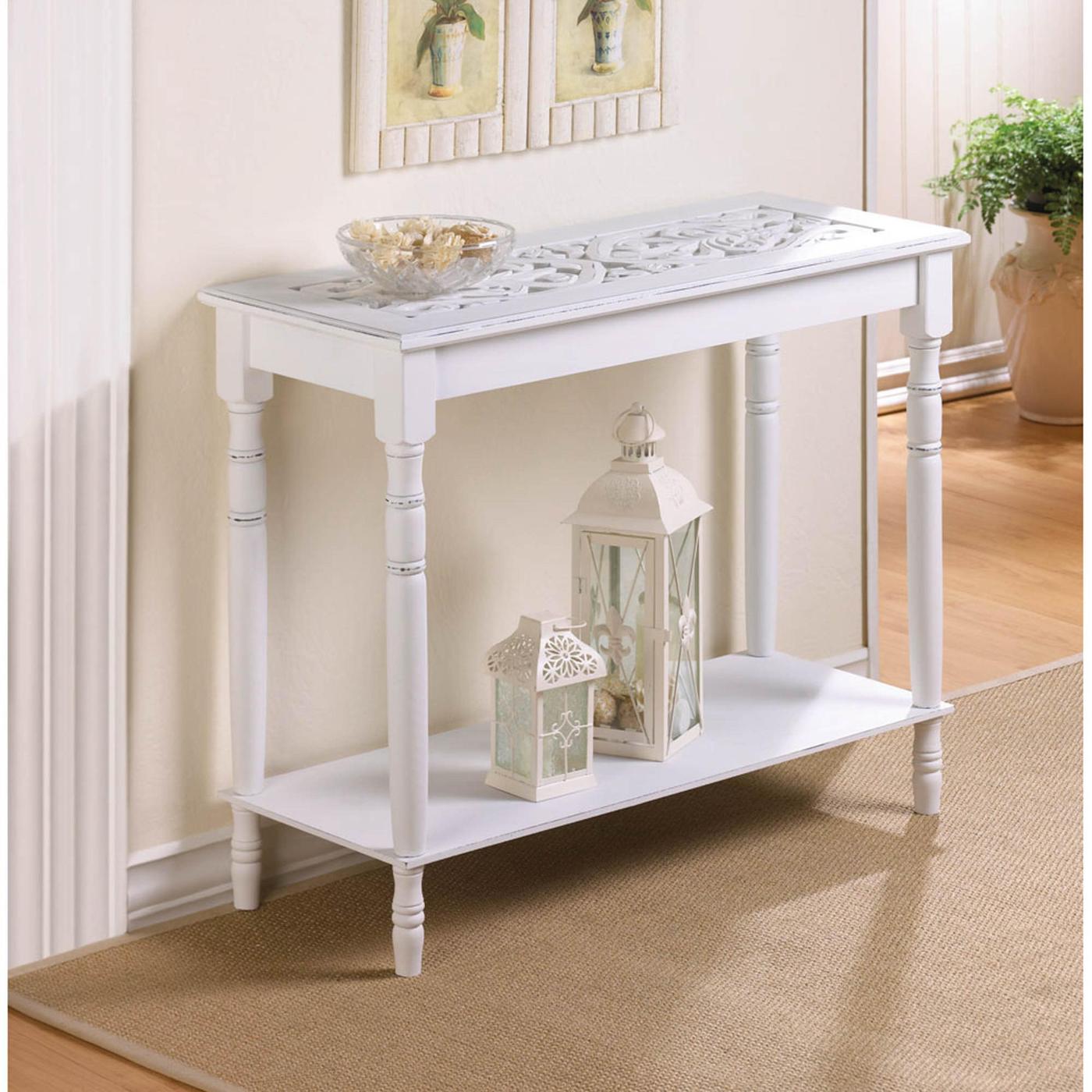 Classy White Carved Top Table
