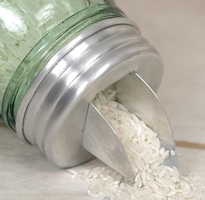 Mason Jar Aluminum Grain Dispenser Lid
