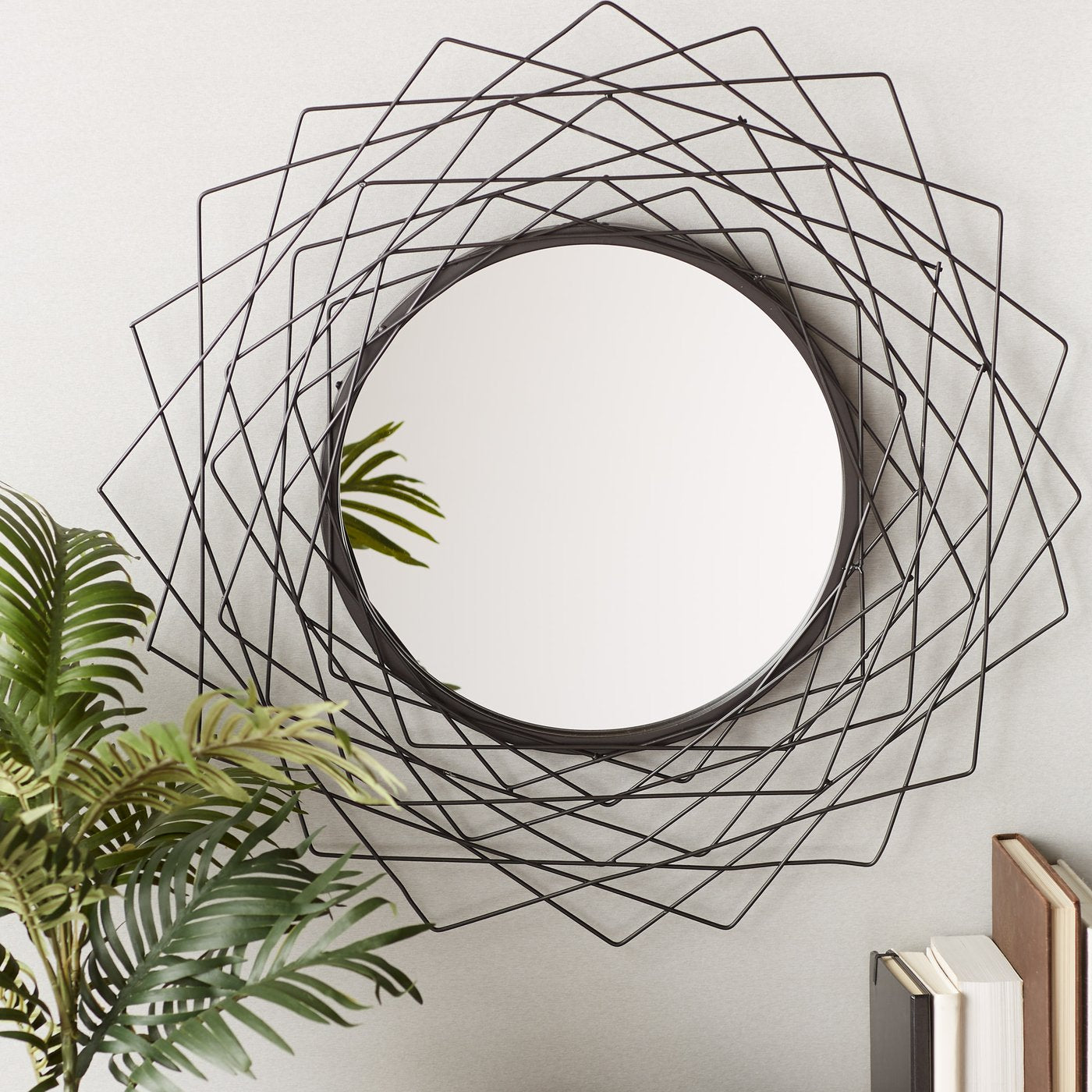 Geometric Black Wall Mirror