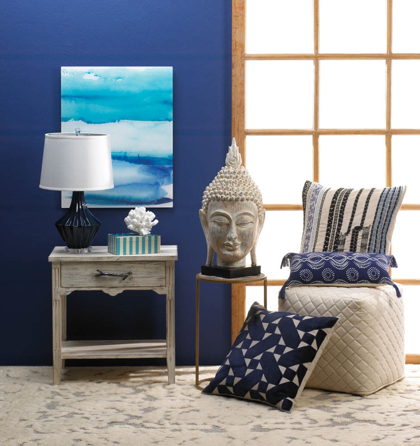 Mason Blue and White Table Lamp