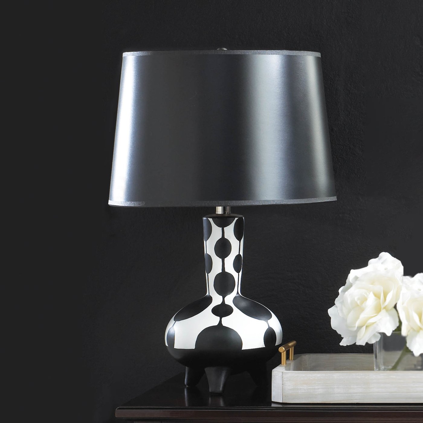 Dollop Black and White Table Lamp