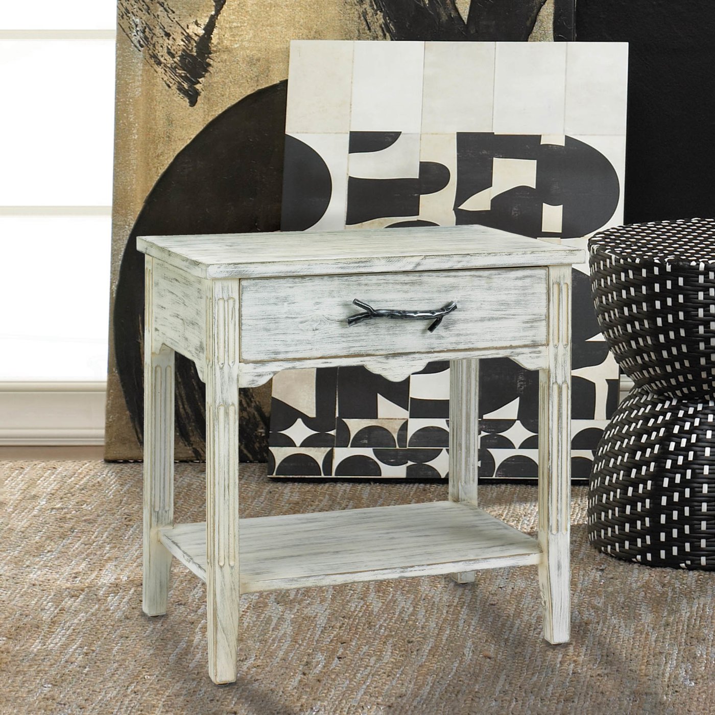 Gorgeous Pawley Distressed Wood End Table