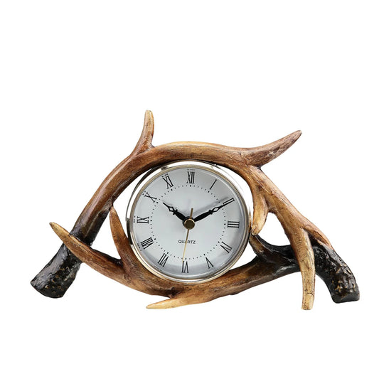 Resin Home Antler Table Clock
