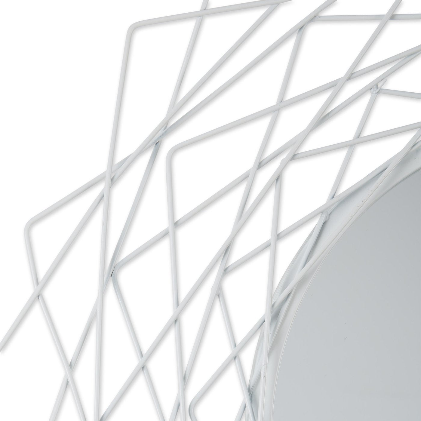 Geometric White Wall Mirror