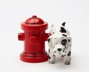 Dog With Fire Hydrant Magnetic Salt And Pepper Shaker Set