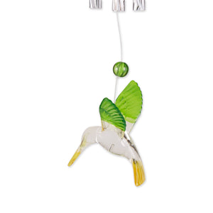 Metal with Acrylic Green hummingbird chimes Garden DÃ©cor