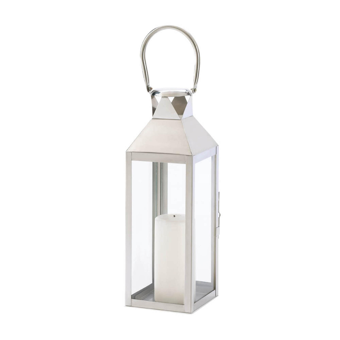 White Manhattan Candle Lantern