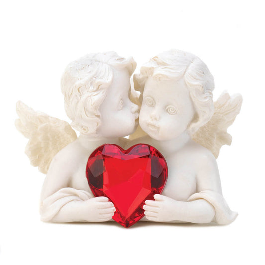 Polyresin Two in love cherub figurine durable sculpture