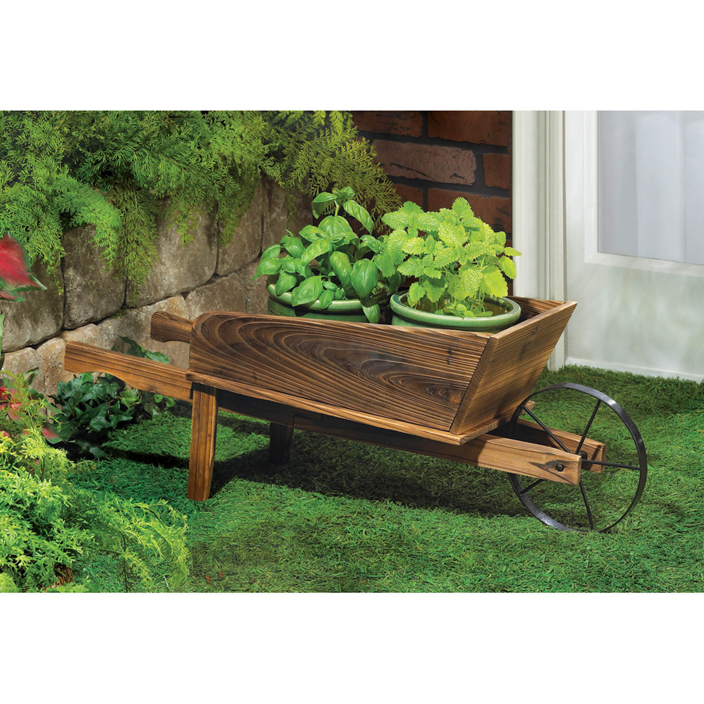 Wood Country Flower Cart Planter