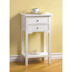 Classy White Side Table With Drawer