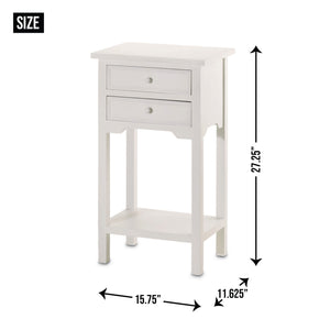 Classy White Side Table With Drawer