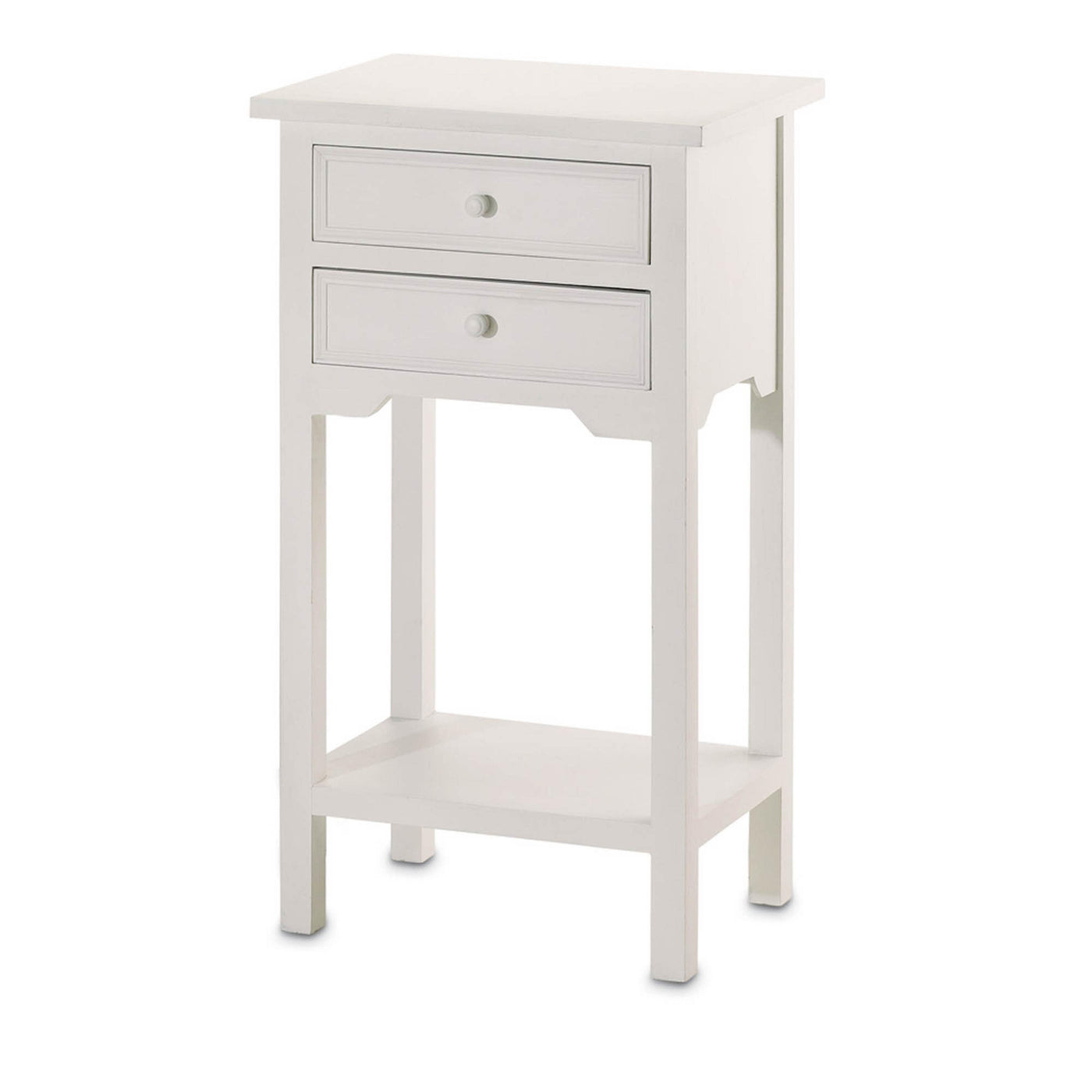 Classy White Side Table With Drawer