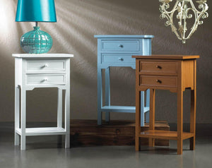 Classy White Side Table With Drawer
