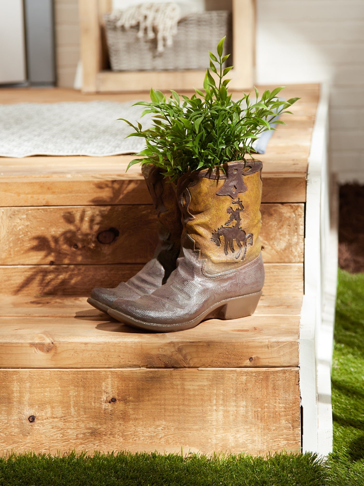 Cowboy Indoors And Outdoors Boots Planter