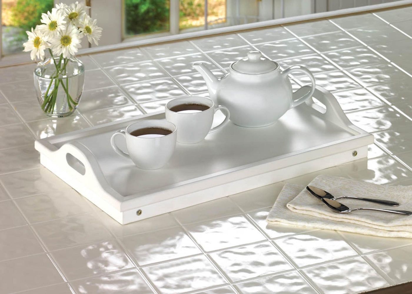 White Rectangular Folding Tray