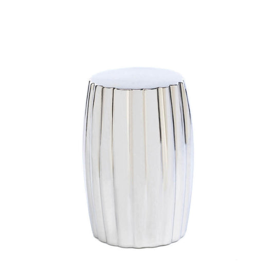 Contemporary Sleek Silver Decorative Stool