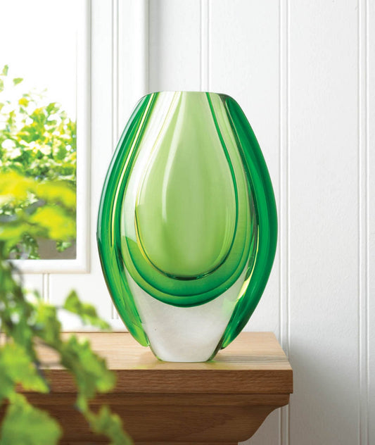 Emerald Decorative Art Glass Vase