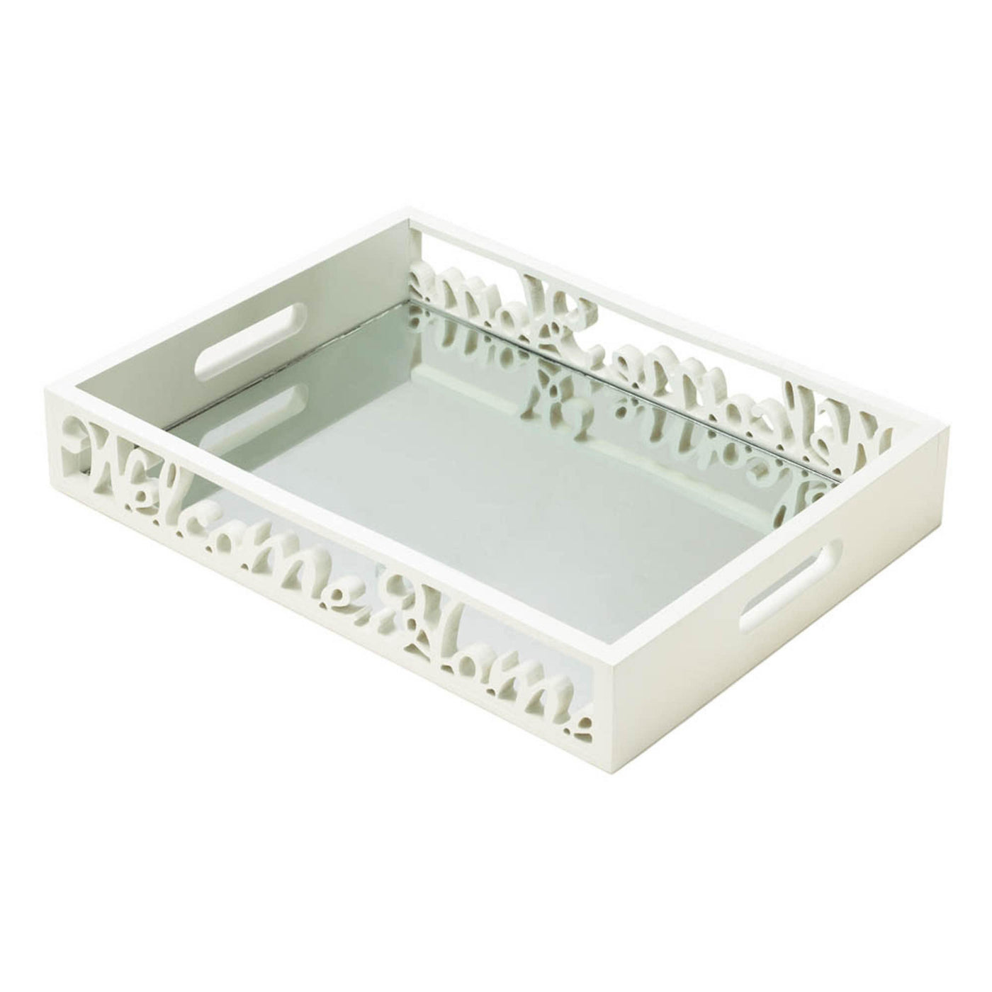 Welcome Home Reflective Mirror Tray