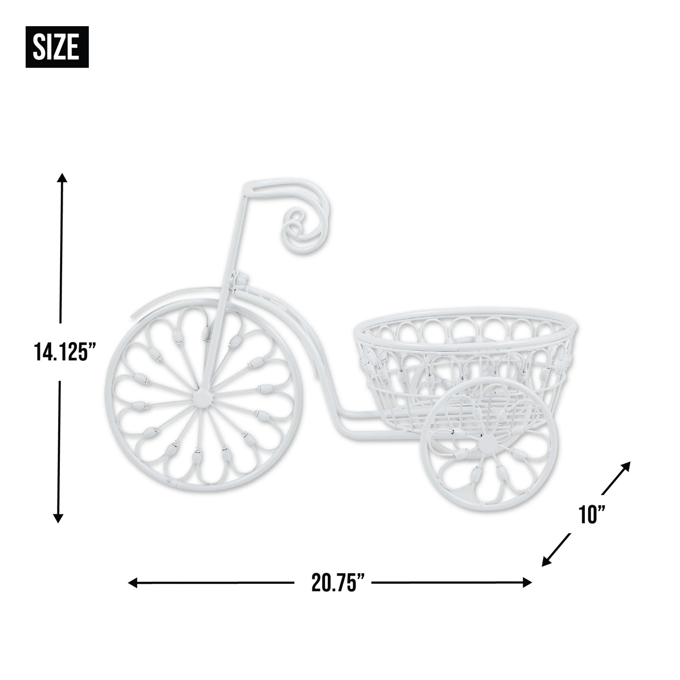 White Bicycle Indoor And Outdoor Planter