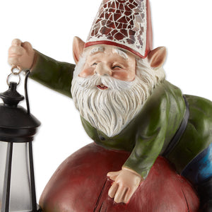 Gnome On Mushroom Solar Statue