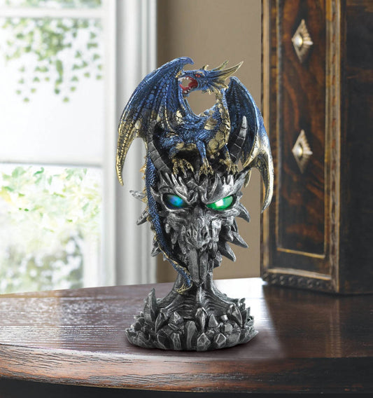 Blue Dragon Warrior Statue