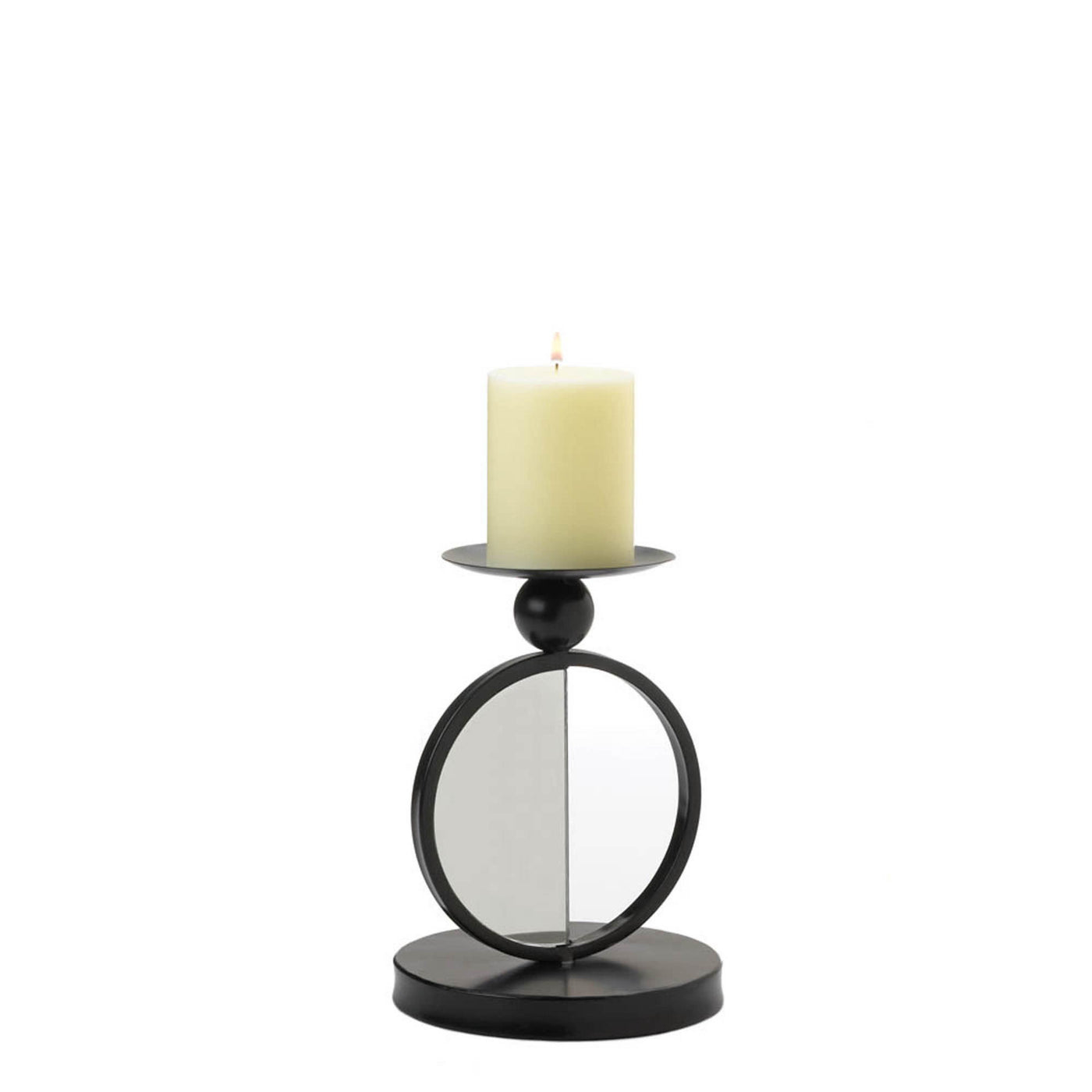 Single Mirrored Glass Candle Holder